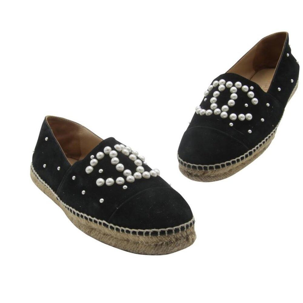 Chanel Espadrille 37 Double Stacked Mother Of Pearl Flats CC-S0207P-C020 - Picture 1 of 10
